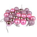 Plastic Christmas Decoration Balls 3cm 24 Pack Degree 3cm Rose Red 24 Pack-5