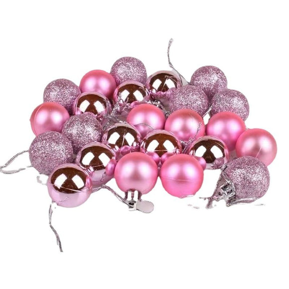 Plastic Christmas Decoration Balls 3cm 24 Pack Degree 3cm black 24 Pack