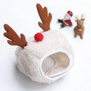 Weiwang Cartoon Pet Hat Christmas Deer Antlers White hat antlers S (good for 1.00 kg-4.00 kg pets)-1