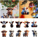O Acrylic Christmas Cow Car Hanging Ornament Cow pendant 1-2