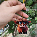 O Acrylic Christmas Cow Car Hanging Ornament Cow pendant 7-5