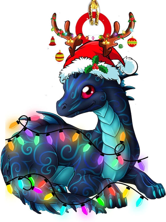 Christmas Dragon Acrylic Car Hanging Decoration