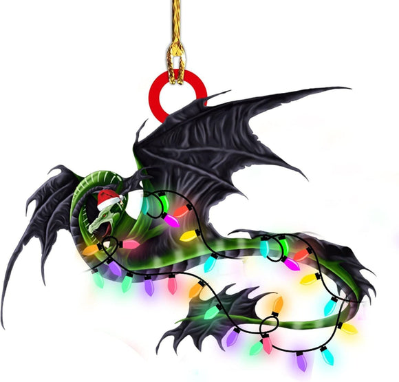 Christmas Dragon Acrylic Car Hanging Decoration