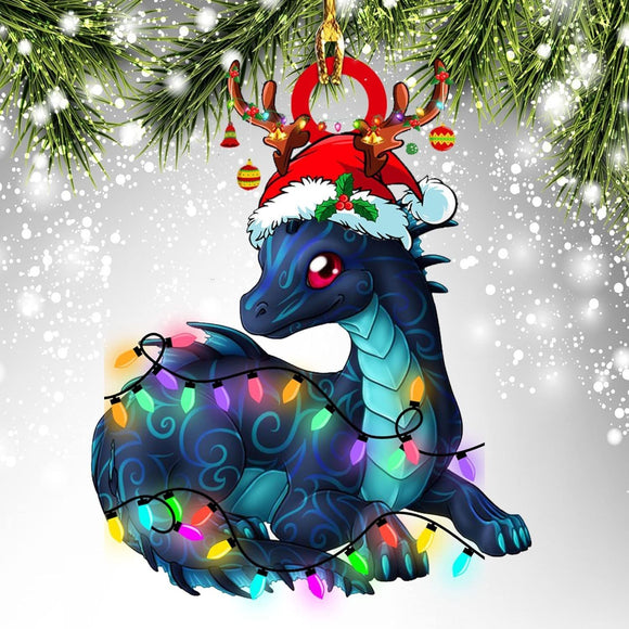 Christmas Dragon Acrylic Car Hanging Decoration