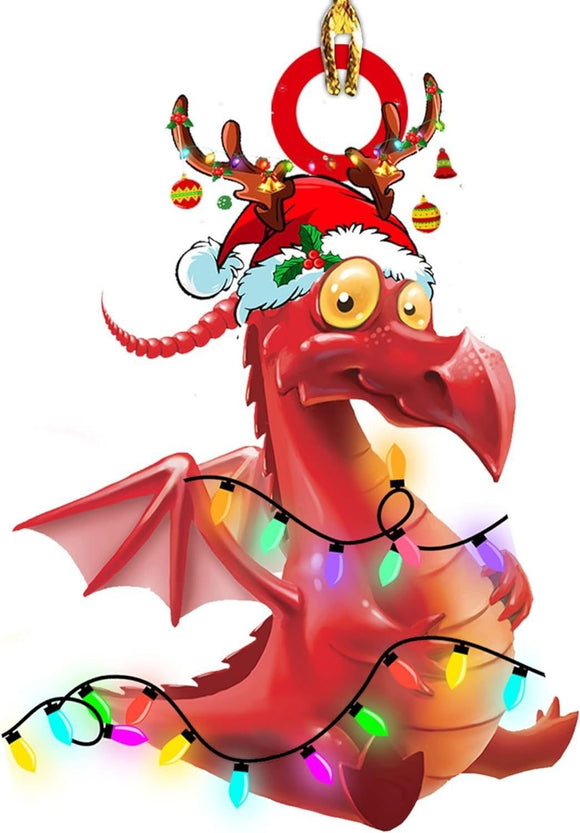 Christmas Dragon Acrylic Car Hanging Decoration O