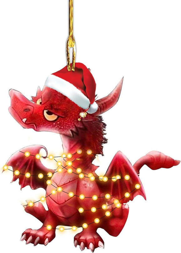 Christmas Dragon Acrylic Car Hanging Decoration Q