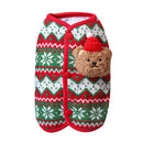 Dog Vest Christmas Bear Knitted Warm Green Red Knitted Snowflake Bear (Christmas Vest) L (Chest 45cm, Weight 8-12 jin)-6