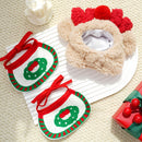 Pet Christmas Hat Bandana Wearable Accessories Red base pet bib (suitable for pets under 15 lbs)-2