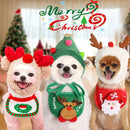 Pet Christmas Hat Bandana Wearable Accessories Red base pet bib (suitable for pets under 15 lbs)-3