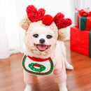 Pet Christmas Hat Bandana Wearable Accessories Red base pet bib (suitable for pets under 15 lbs)-5