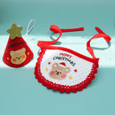 Noon Christmas Pet Hat Scarf Set Cartoon Bear Red Green A07G Green Bear Christmas Set One Size-2