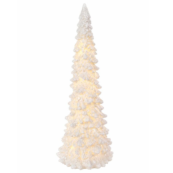 Illuminated Christmas Tree Decoration Mini LED Night Light Resin Desktop Ornament for Holiday Home Decor and Festive Tabletop Ambiance (S)