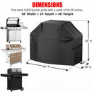 Universal Outdoor Grill Cover Waterproof UV Resistant Dustproof Barbecue Protector with Adjustable Straps for Rectangular Round Kettle and Portable Grills (600D, S08)-3