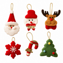 6Pcs Christmas Felt Hanging Ornament Set Santa Snowman Reindeer Tree Snowflake Candy Cane Xmas Tree Decorations-1