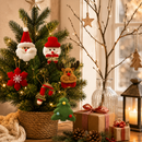 6Pcs Christmas Felt Hanging Ornament Set Santa Snowman Reindeer Tree Snowflake Candy Cane Xmas Tree Decorations-3