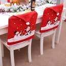 1Pcs Christmas Chair Cover Red Santa Snowman Chair Back Cover for Dining Room Xmas Party Home Decoration-4