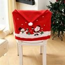 1Pcs Christmas Chair Cover Red Santa Snowman Chair Back Cover for Dining Room Xmas Party Home Decoration-8