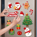 12Pcs Christmas Fridge Magnets Set Magnetic Santa Snowman Tree Decorations for Refrigerator Xmas Home Decor-1