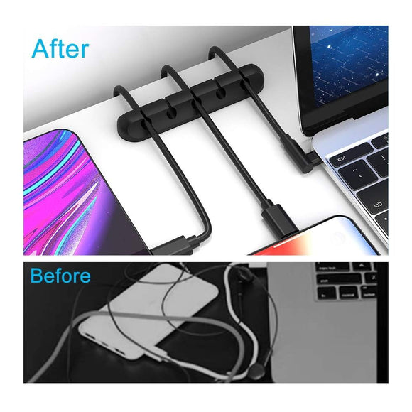 3 Pack Black Silicone Cable Management Clips Self-Adhesive Cord Holders Organizer for USB Charging Cables Desk Home Office