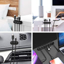 3 Pack Black Silicone Cable Management Clips Self-Adhesive Cord Holders Organizer for USB Charging Cables Desk Home Office-5