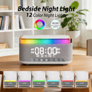 15W Fast Wireless Charging Alarm Clock with Bluetooth Speaker, White Noise Mochine & RGB Night Light, 6-in-1 Digital Bedside Alarm Clock Radio for Bedroom, Grey-7