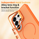 Samsung Galaxy S26 Ultra Case with Lens Kickstand, Support Wireless Charging, Military-Grade Shockproof Protection Slim Magnetic Case, Orange-8