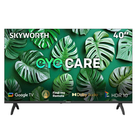 SKYWORTH 40" E5500H EyeCare Smart Google TV, 1080P FHD, HDR10 HLG, Find-My Remote, AI Picture Processing, Dolby Audio, Screen Casting, Bezel Less Design, Voice Control