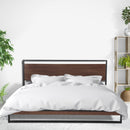 Milano Decor Azure Bed Frame With Headboard Black Wood Steel Platform Bed - Single - Black-4