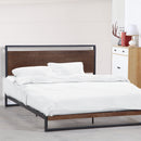 Milano Decor Azure Bed Frame With Headboard Black Wood Steel Platform Bed - Single - Black-6