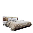 Milano Decor Azure Bed Frame With Headboard Black Wood Steel Platform Bed - Single - Black-1