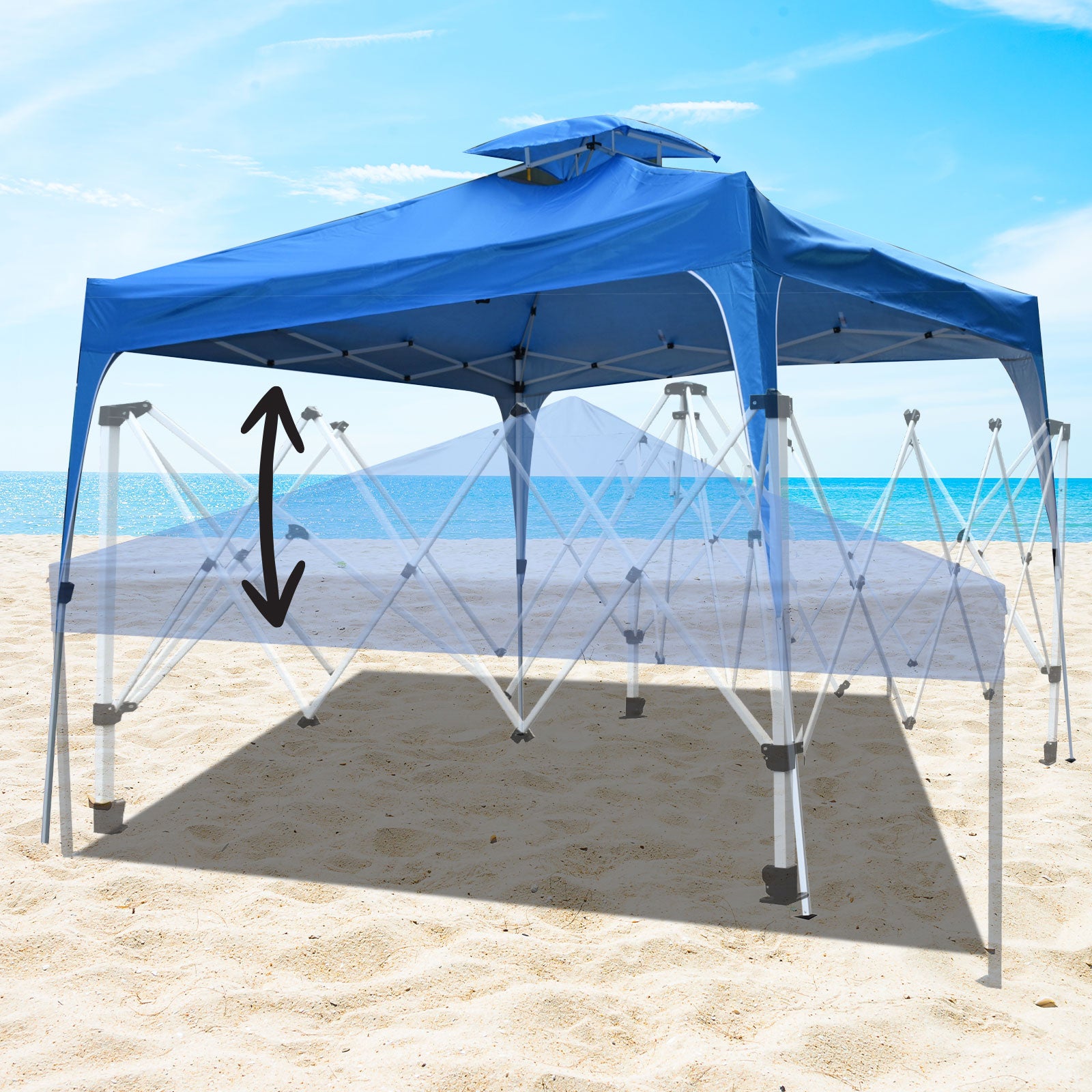 Arcadia Furniture 3M x 3M Outdoor Folding Tent - Navy - 0