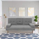 Casa Decor Mendoza 2 in 1 Sofa Bed Couch Grey Pull Down Cupholder 3 Seats Futon-10
