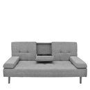 Casa Decor Mendoza 2 in 1 Sofa Bed Couch Grey Pull Down Cupholder 3 Seats Futon-1