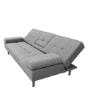 Casa Decor Mendoza 2 in 1 Sofa Bed Couch Grey Pull Down Cupholder 3 Seats Futon-6