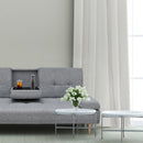 Casa Decor Mendoza 2 in 1 Sofa Bed Couch Grey Pull Down Cupholder 3 Seats Futon-8