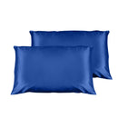 Casa Decor Luxury Satin Pillowcase Twin Pack Size With Gift Box Luxury  - Navy Blue-1