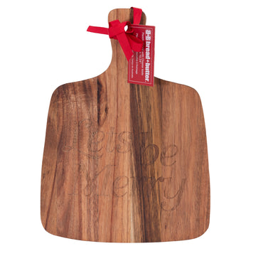 Bread and Butter Rectangle Paddle Food Board w/ 2 Cheeese Knives - 0