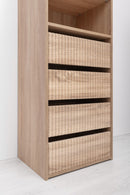 GENEVA THREE SHELF/FOUR DRAWER BUILT IN WARDROBE - FLUTED - NATURAL OAK-3