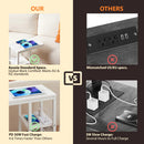 Bedside Table with Power - Chic Look, White-5