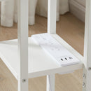 Bedside Table with Power - Chic Look, White-8