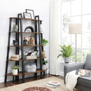 Rustic Brown Metal Frame 5 Tier Corner Shelf-3