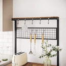 Industrial Kitchen Baker's Rack with Storage Shelves 10 Hooks and Metal Mesh Shelf 84 x 40 x 170 cm Rustic Brown-4
