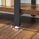 Bookshelf 5-Tier Industrial Stable Bookcase Rustic Brown and Black-8