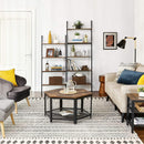 5-Tier Bookshelf Rack, Rustic Brown and Black-4