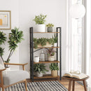 4-Tier  Storage Rack with Steel Frame, 120 cm High, Rustic Brown and Black-3