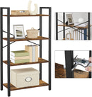 4-Tier  Storage Rack with Steel Frame, 120 cm High, Rustic Brown and Black-4