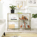 3-Tier Tempered Glass Sofa Table Modern Storage Shelf-2