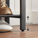 Shoe Rack with 3 Mesh Shelves Rustic Brown and Black-6