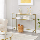 Console Table Metal Frame with 2 Shelves Adjustable Feet-2