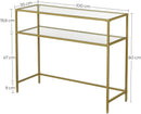 Console Table Metal Frame with 2 Shelves Adjustable Feet-6